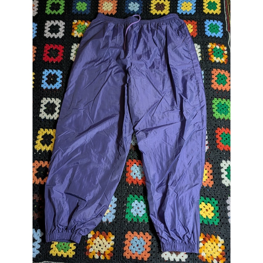 Vintage Size 2XL Purple 90s Nylon Lined Active Parachute Pants Baggy Y2K